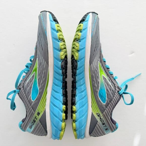 Brooks Ghost 9 Periwinkle Blue Teal Size 8.5 Knit Run Gym Walk Comfort Worn 2X - Picture 5 of 7